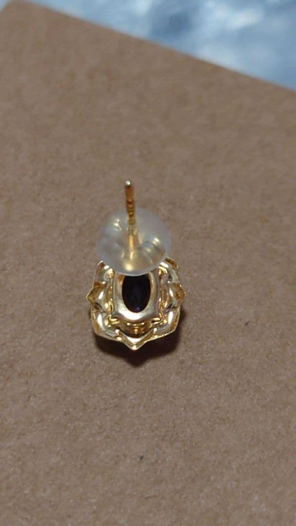 k18 タンザナイト　ピアス　0.6ct　天然石　片耳用