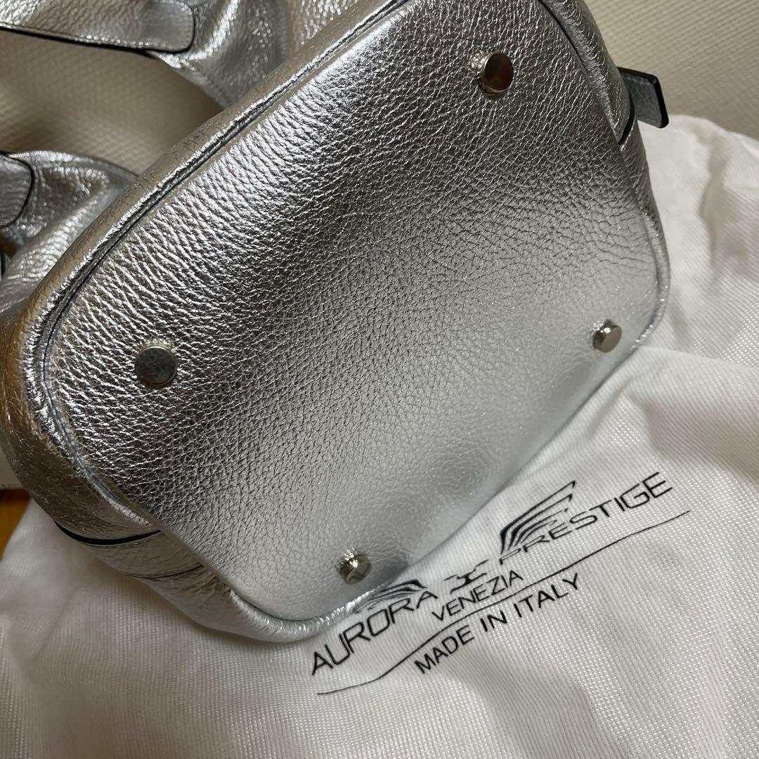 AURORA PRESTIGE シルバーハンドバッグ