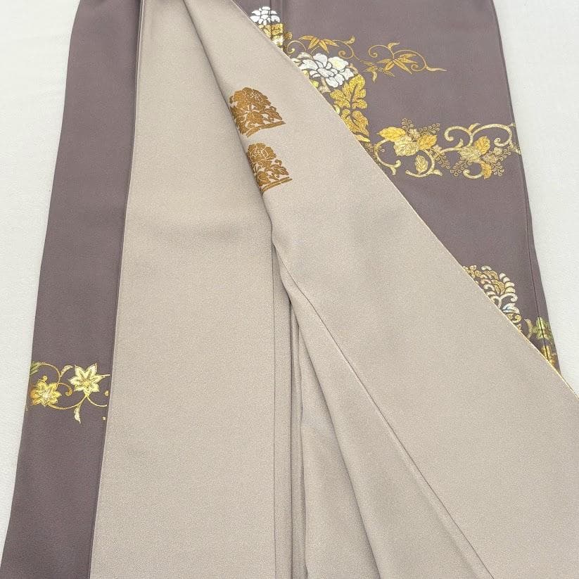ゆりのはな　訪問着　金彩　銀彩　友禅ボカシ　丹後ちりめん　落款　正絹　L201