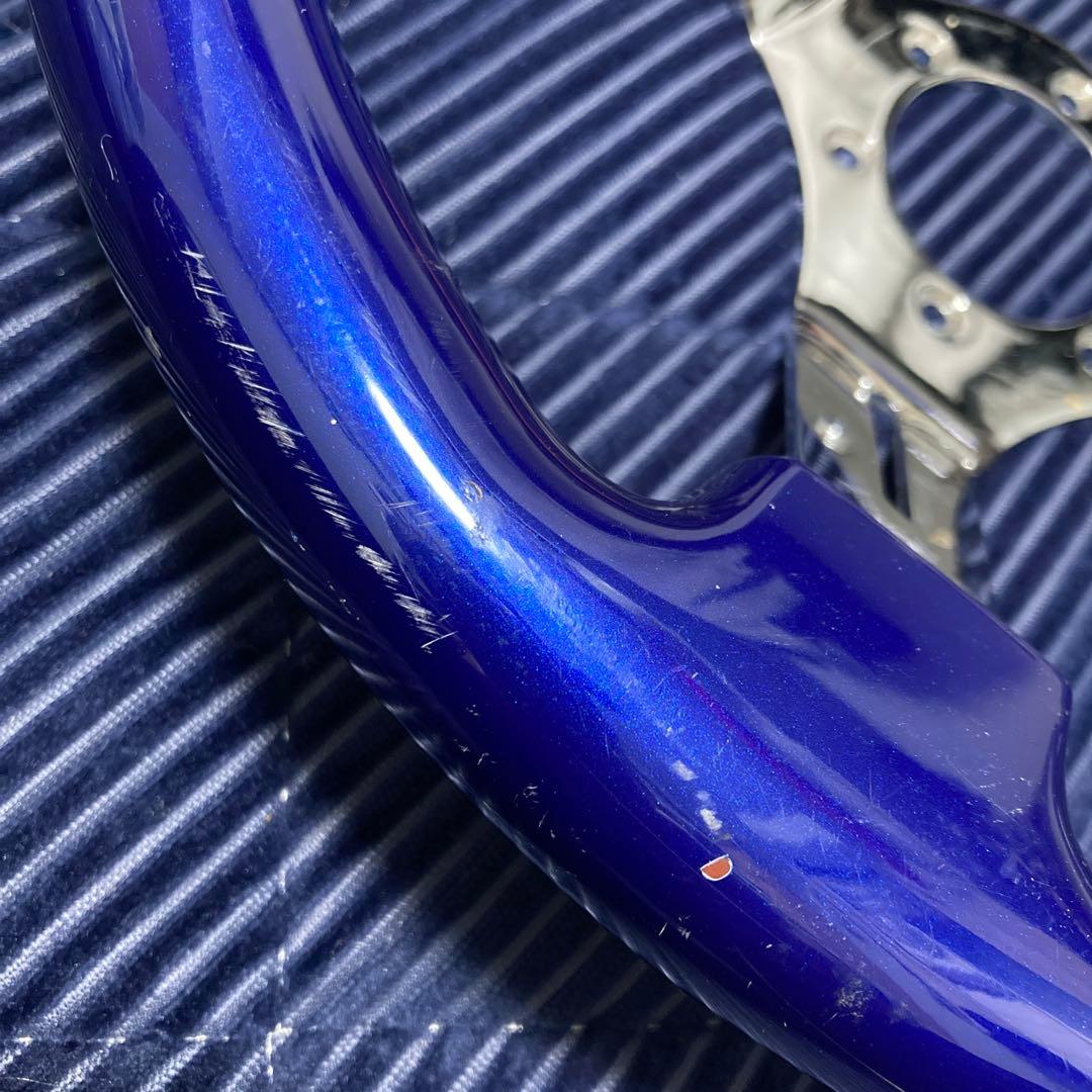 青色 3本スポーク ステアリング 本体