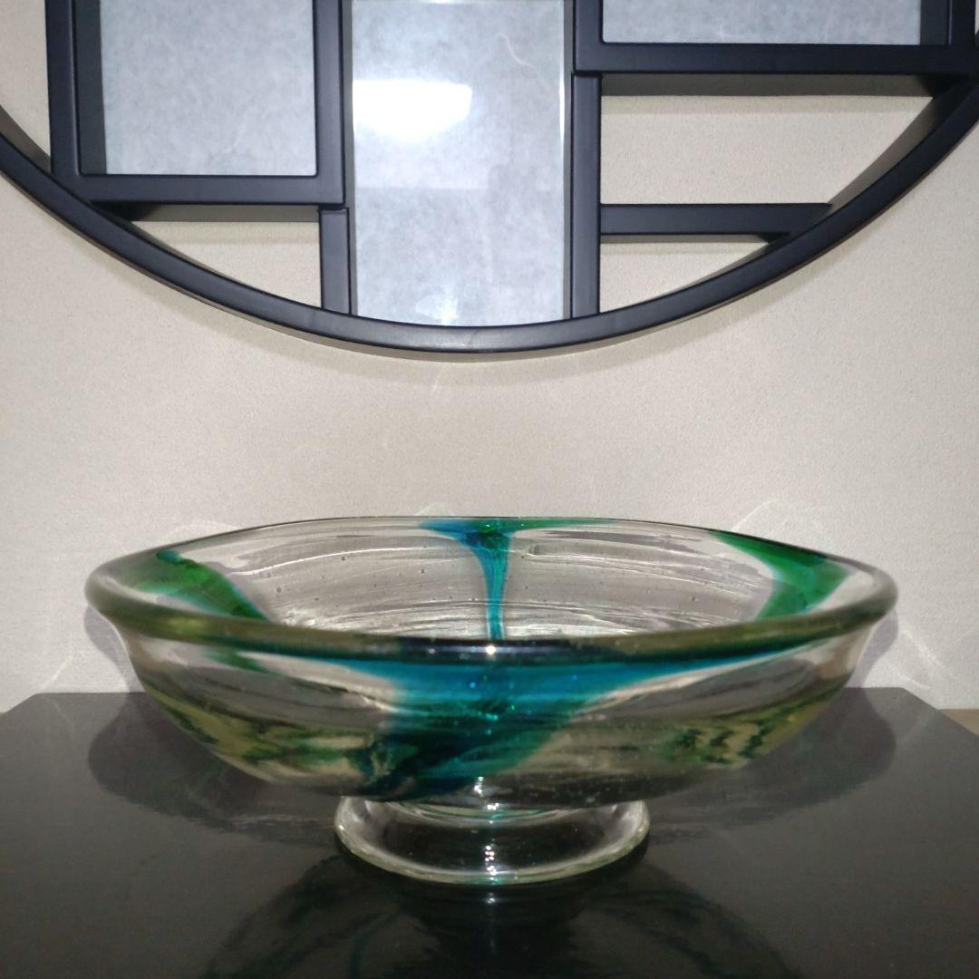 希少・秀逸工芸品!! 倉敷ガラス 小谷眞三 作品　高台大鉢