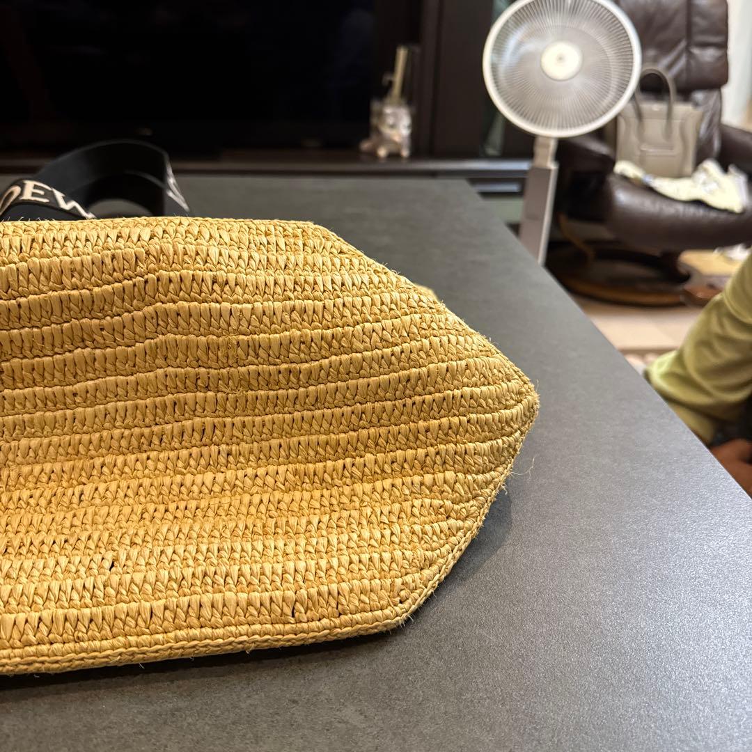 LOEWE ストライプ トートバッグ かごバッグ