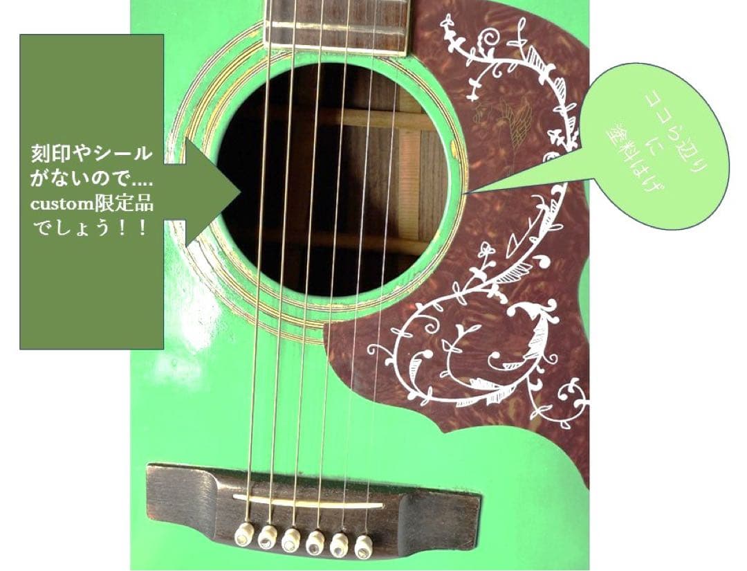 MOLALES アコギ　ライムグリーン 【思い切って8,500円で譲ります】