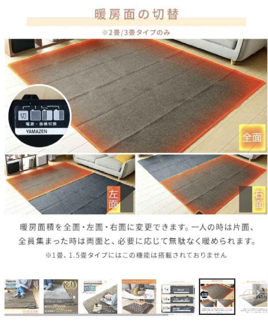 新品　未開封　山善 ホットカーペット EUC-301 ３畳　送料無料