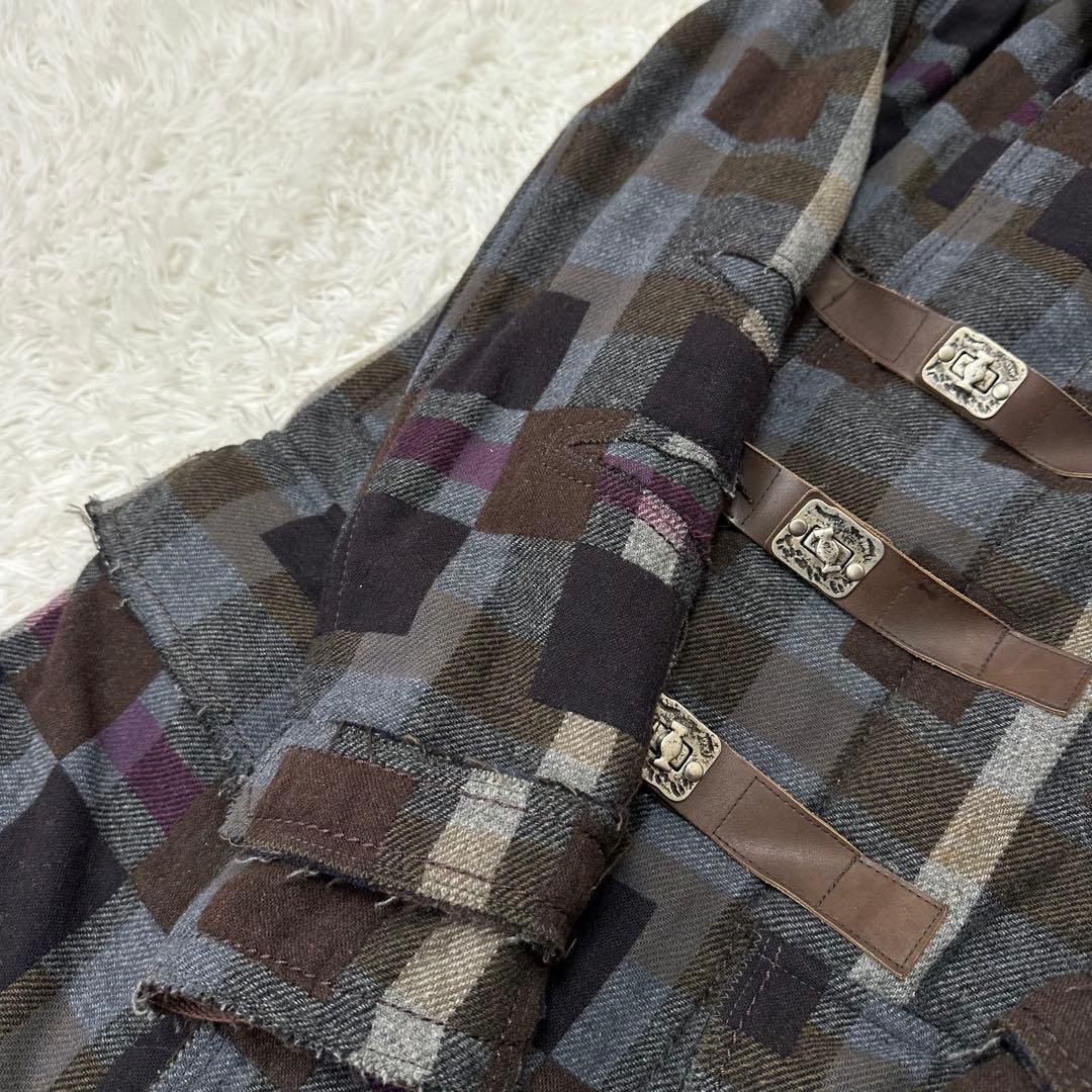 希少　マリテフランソワジルボー　スタッズ　パッチワーク　ロングコート　Lサイズ