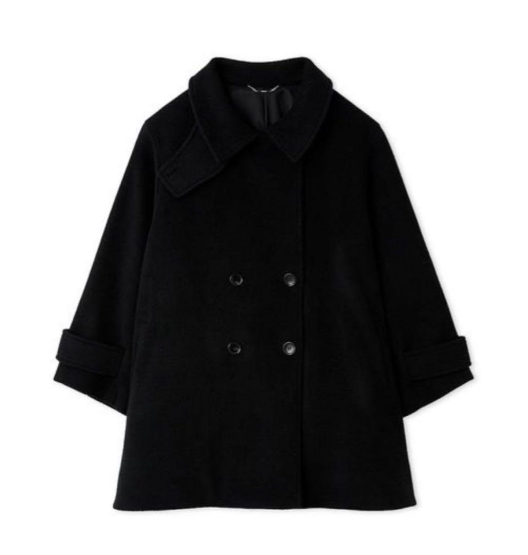 CELFORD（セルフォード）Aラインウールミドルコート　ブラック