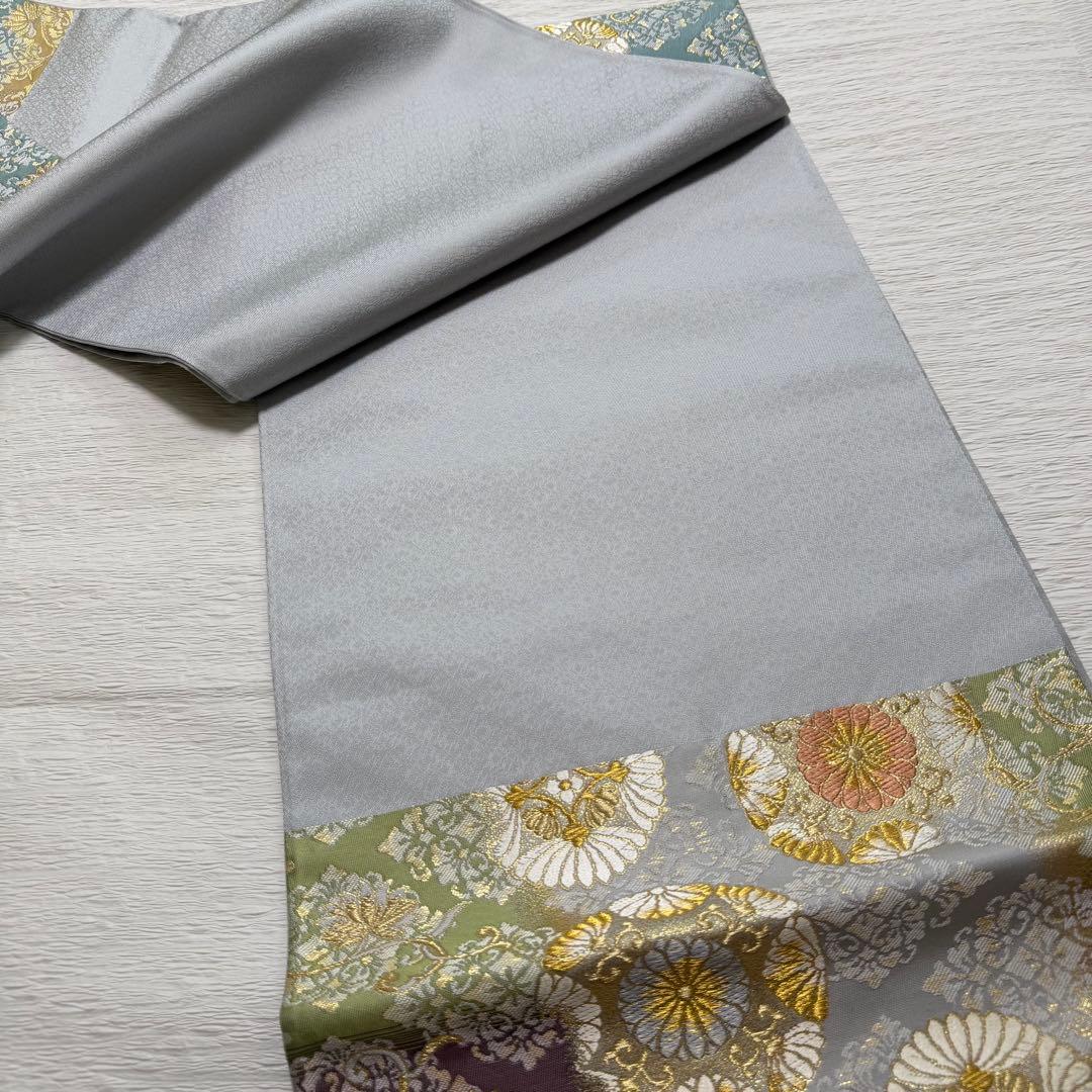 m-82 菱華紋 六通 袋帯 正絹　未使用極美品