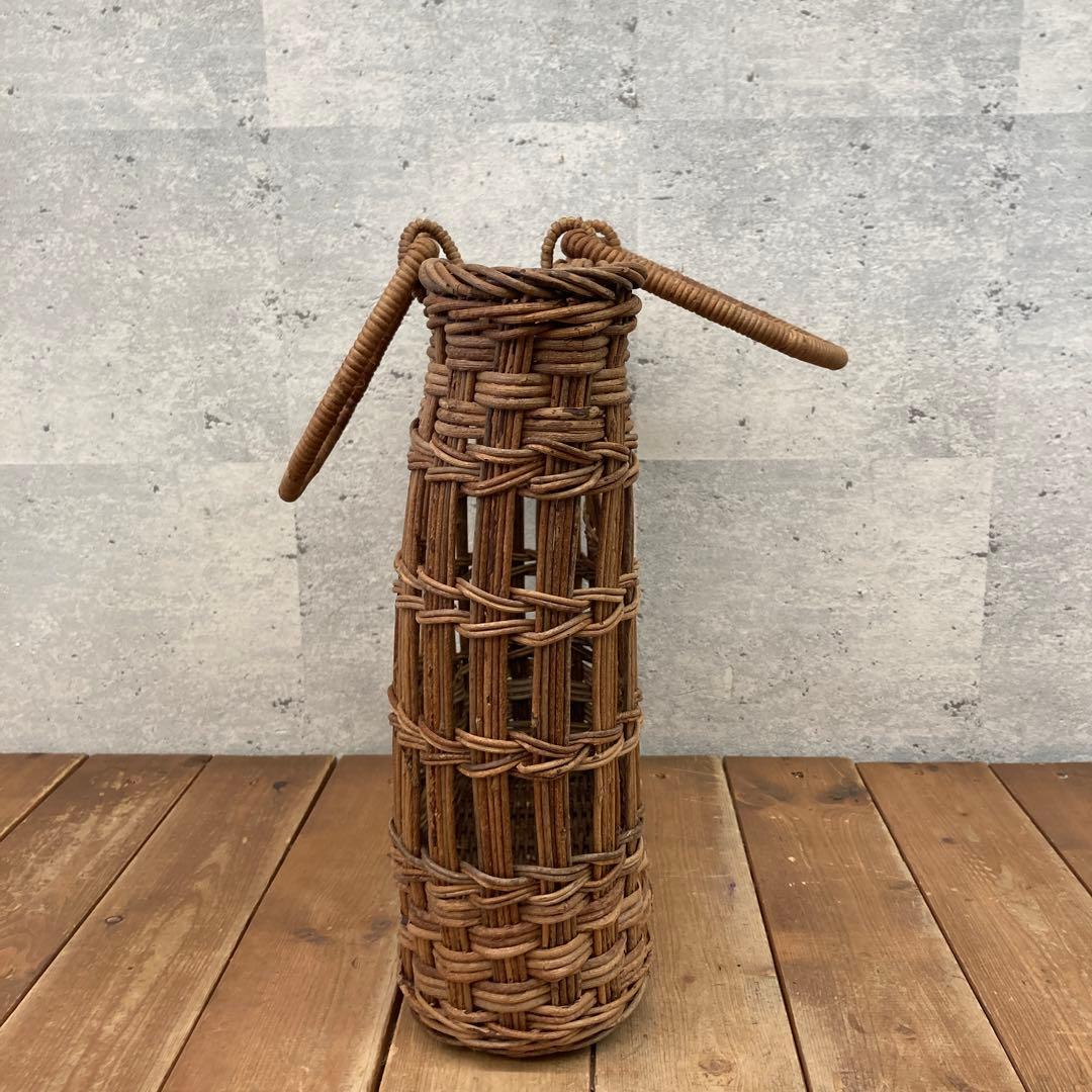 レトロ 持ち手付き あけびカゴ バスケット かごバッグ 民芸品 古道具 手提げ籠
