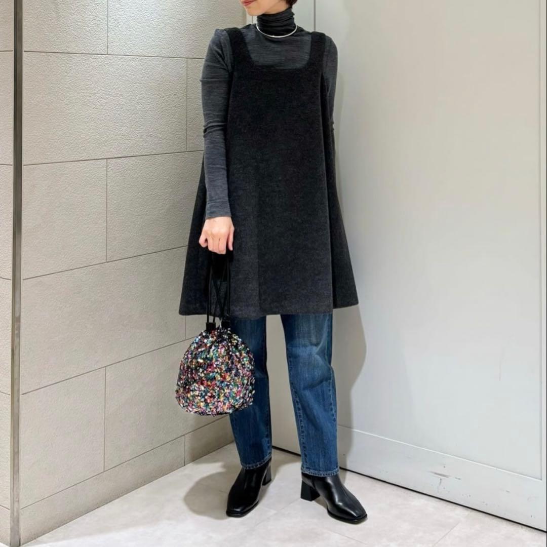 dahl'ia ミニワンピース ダークグレー