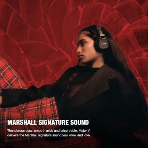 Marshall ワイヤレスオンイヤーヘッドホン Major V ブラック Bm