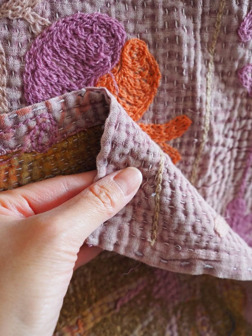 【希少】スザニ刺繍カンタキルト　スザニ刺繍　インド　一点もの