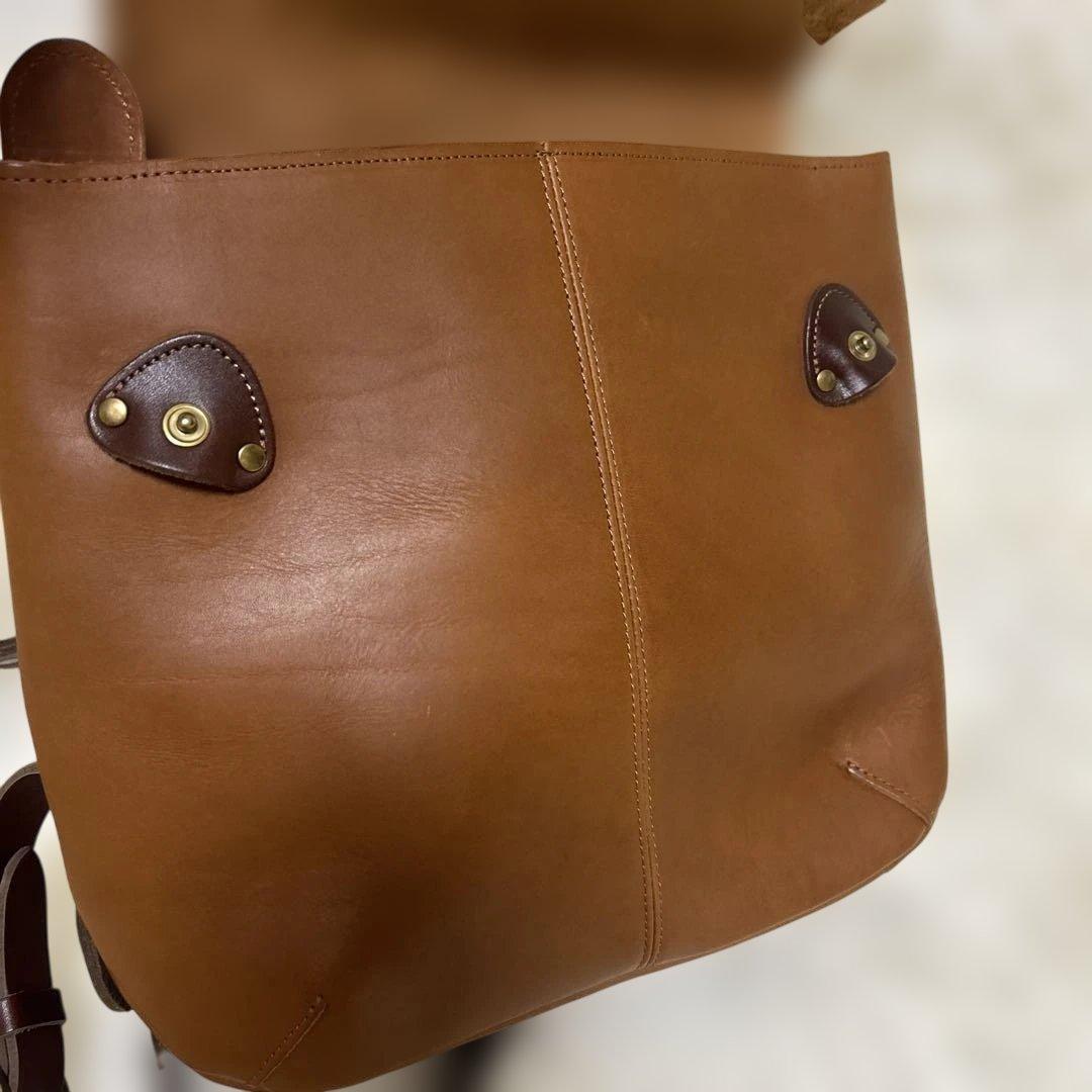 【極美品】クレドラン マルシェリュック ブラウン　レザー