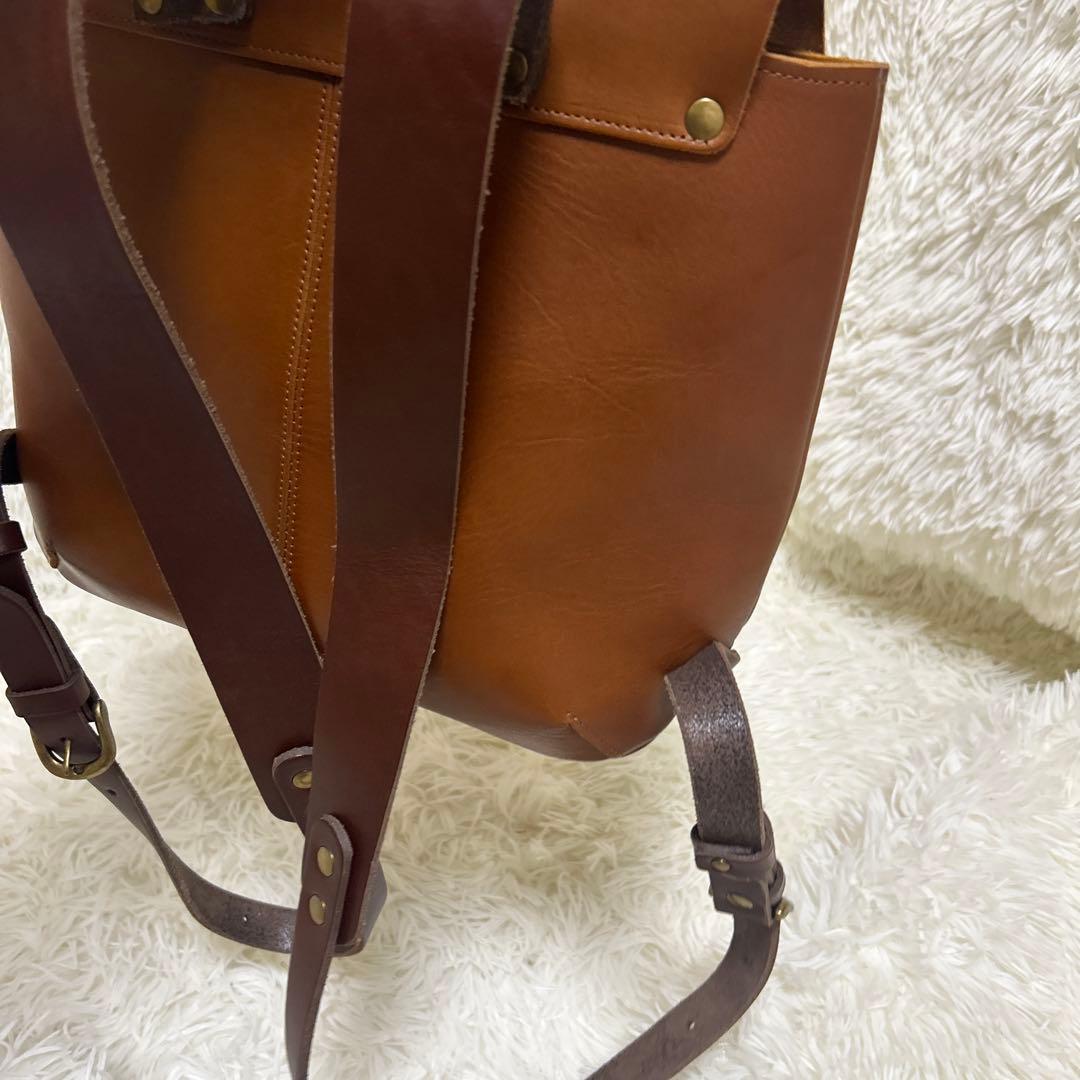 【極美品】クレドラン マルシェリュック ブラウン　レザー