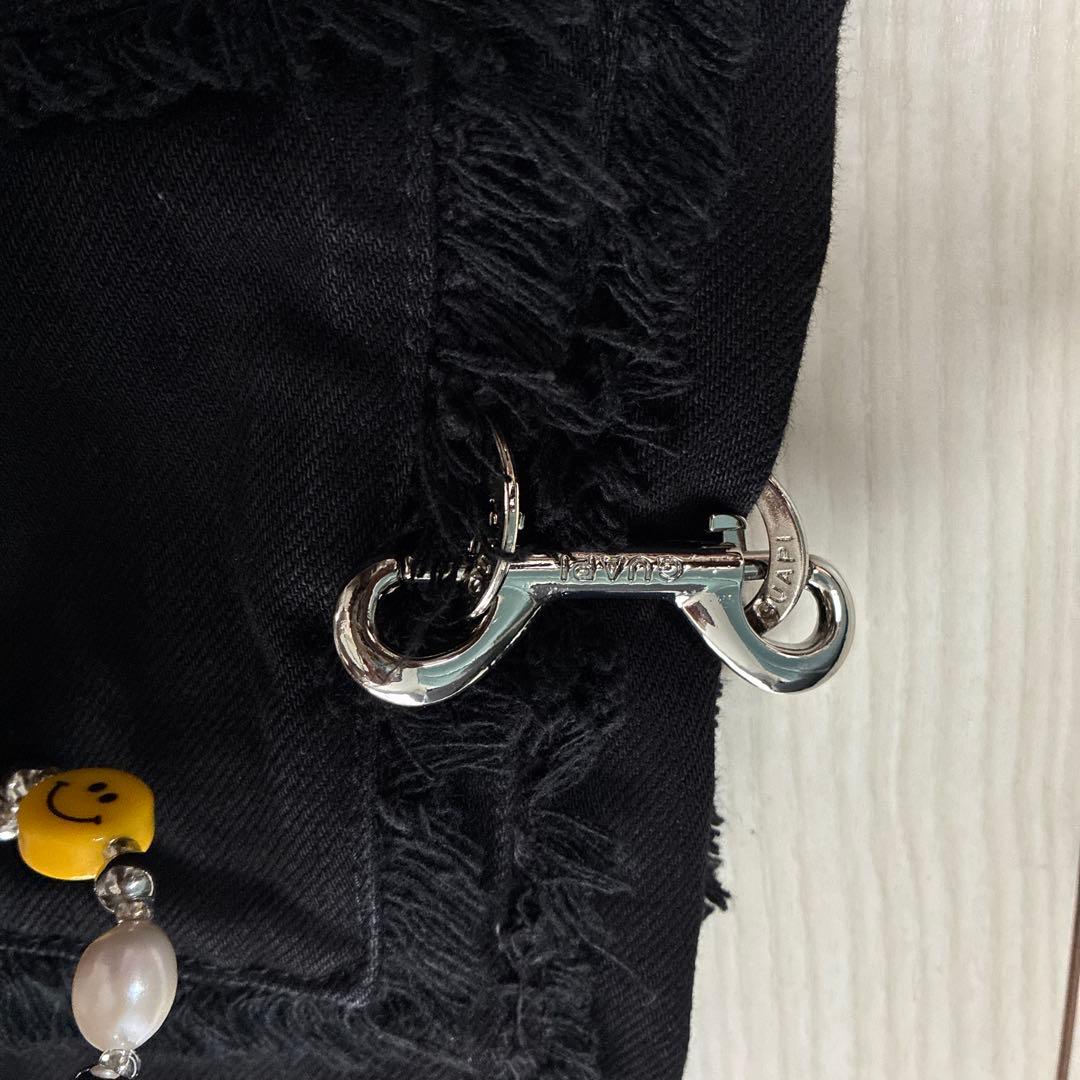 GUAPI リング付き プレミアムカーゴデニム ブラック28インチ