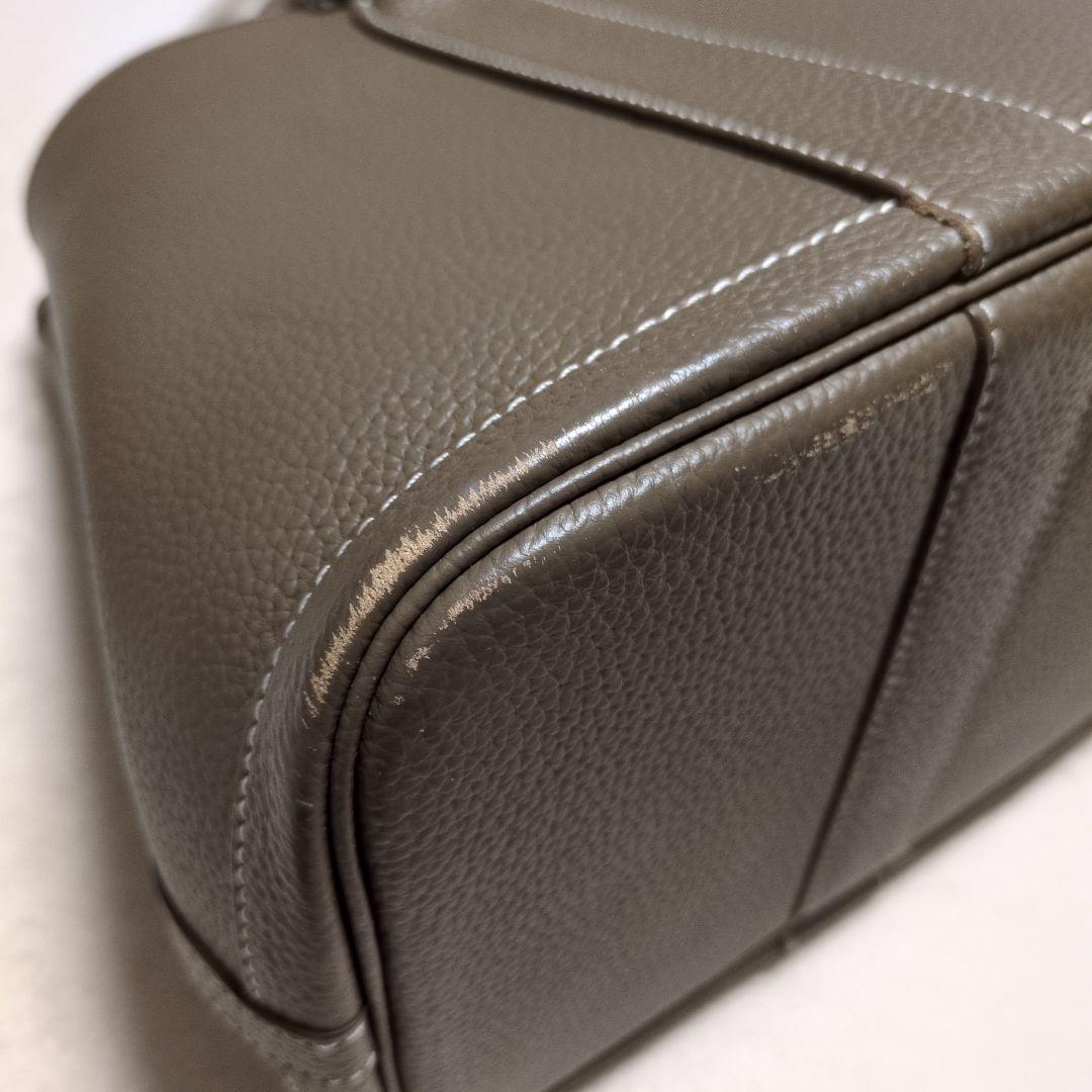 シボ革 レザー バッグ 大 ポーチ付き