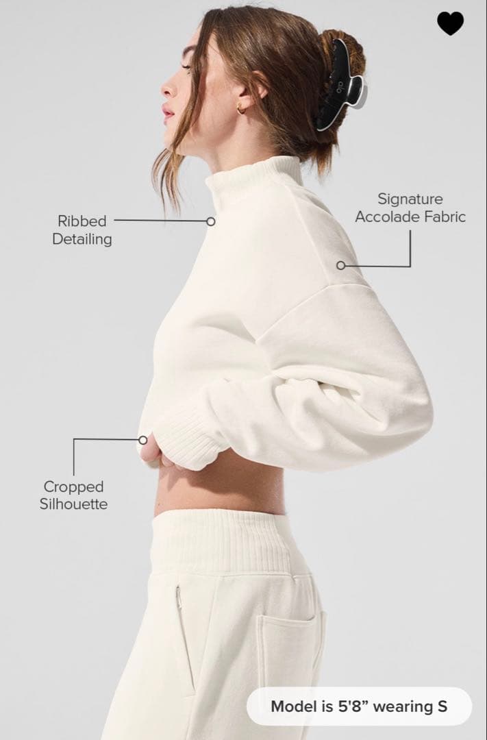 alo yoga スウェット 正規品 ホワイト 新品未使用 日本サイズS相当