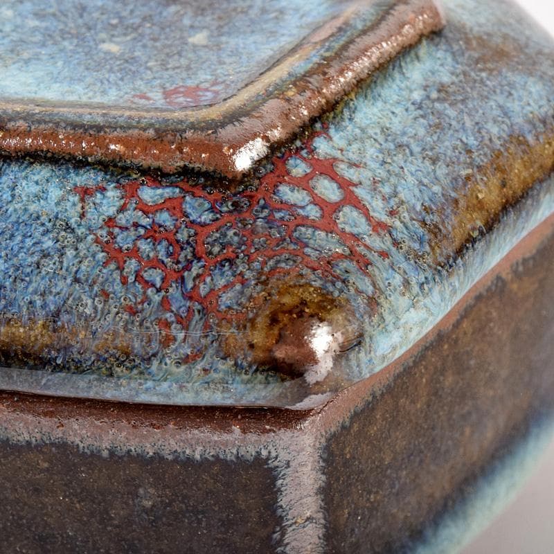 茶道具　河井貫次郎作　呉洲　八角盒子　香合　共箱　M　R8046