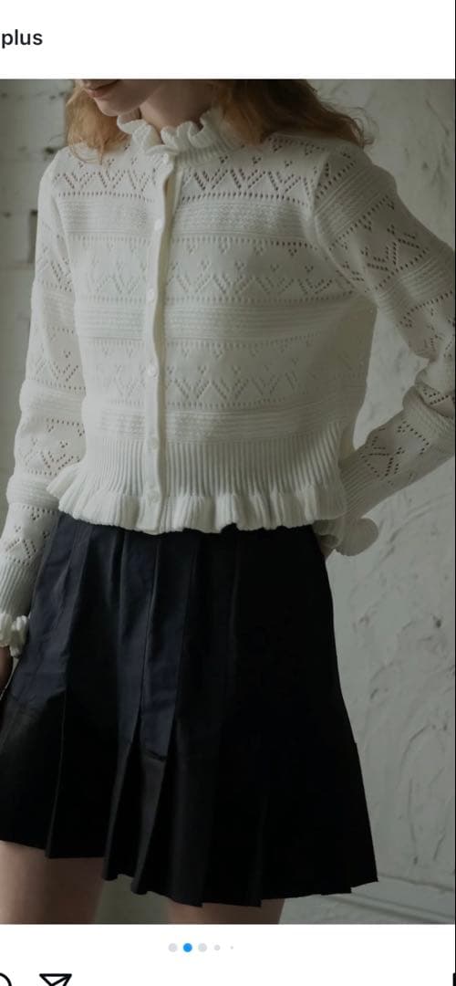 極美品♡trefle+1 ハートクロシェカーディガン　ホワイト