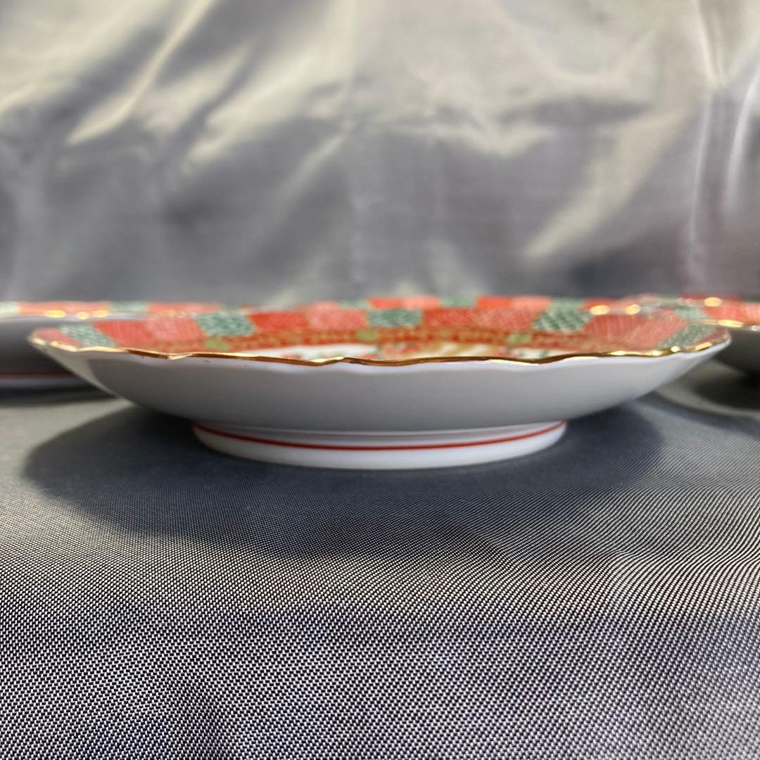 忙しくてごめんなさい　有田焼　陶扇　錦絵　銘々皿　孔雀　花鳥　輪花　吉祥紋