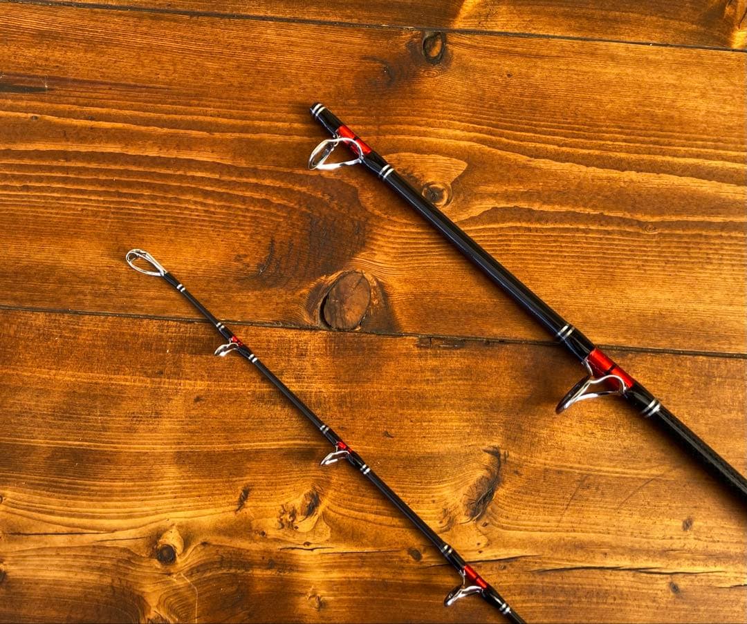 新品未使用　ジギングセット　船釣り　3ピースパックロッド　スロージギング　レッド
