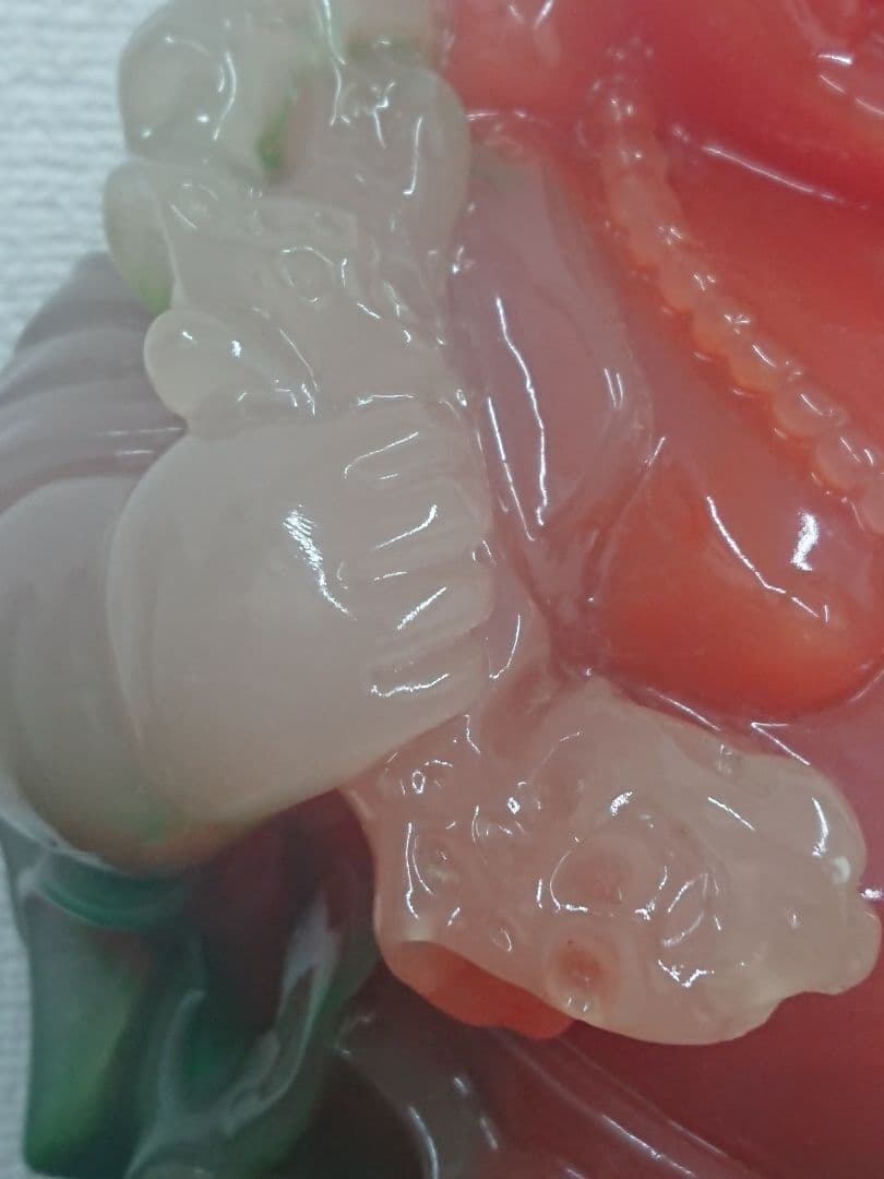 H1 天然石推測 布袋様 台座付き オブジェ 七福神 布袋尊 縁起物 翡翠 瑪瑙