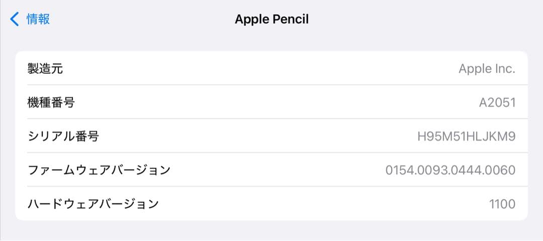 未使用に近い　2024年3月購入品　Apple Pencil 第2世代