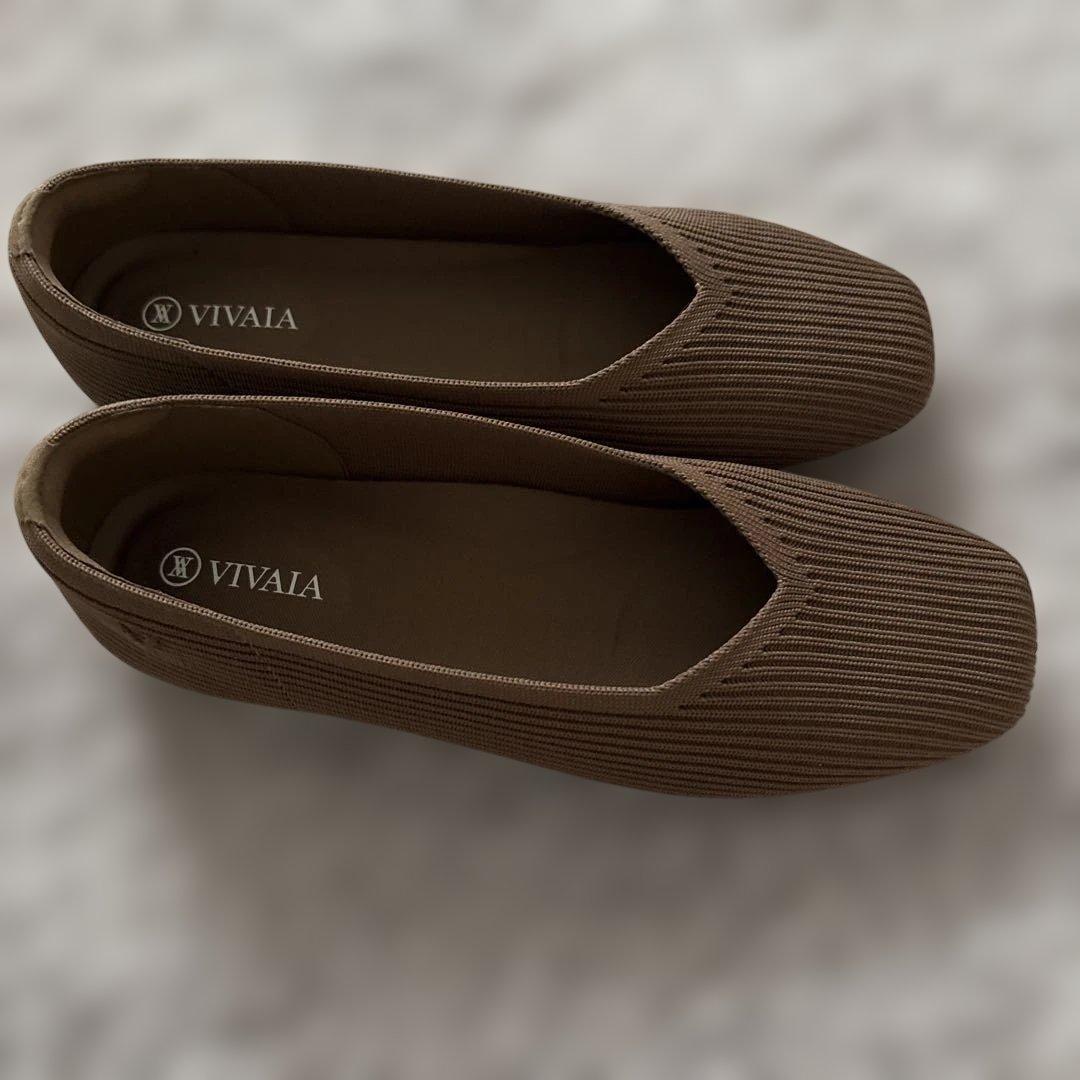 未使用☆ VIVAIA スクエア トゥ フラットシューズ 36.5
