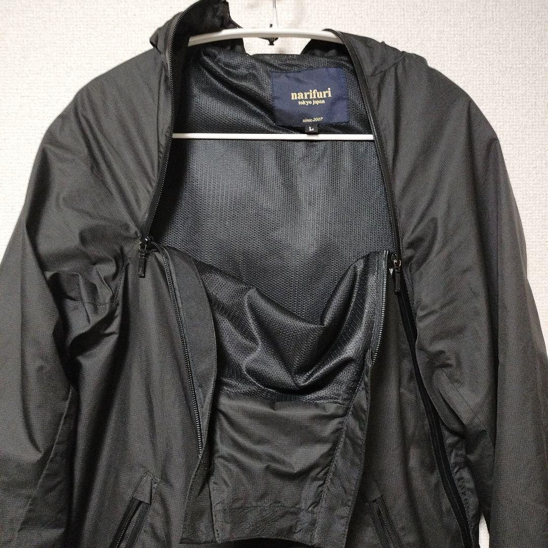 narifuri 黒 プルブレーカー フード付き