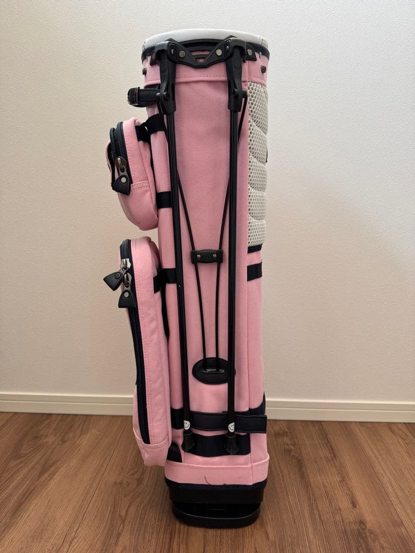 【中古】PEARLY GATES ピンク キャディバッグ、新品定価85800円