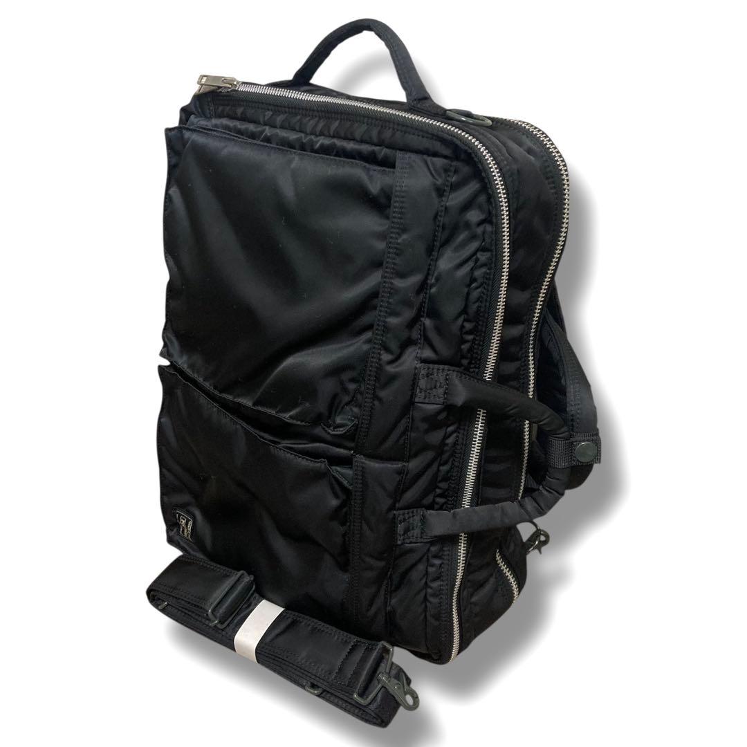 美品　新型　ポーター　ビジネスバッグ　3way　リュック　タンカー　2層　　黒