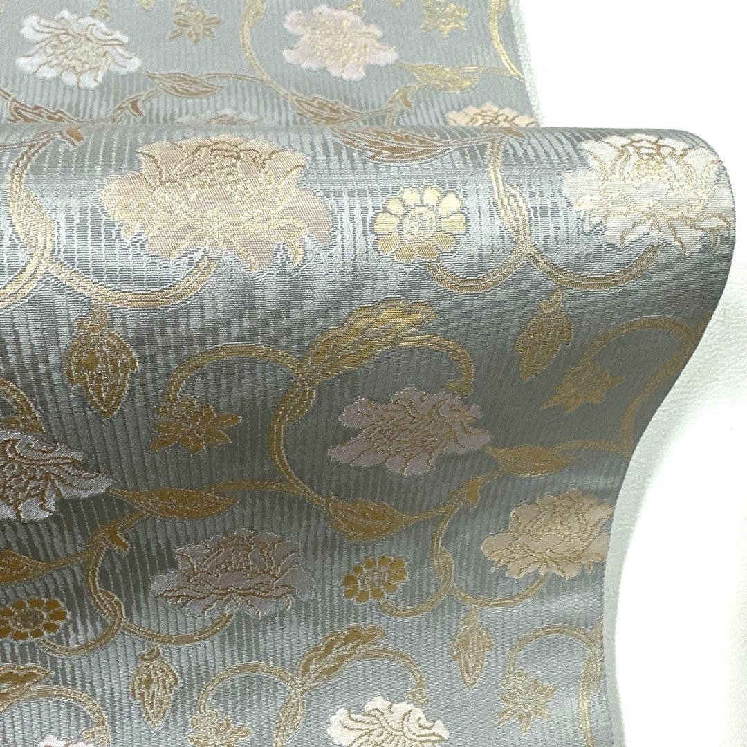 専用帯6162 ●陰山織物謹製 箔屋清兵衛 二重蔓牡丹文 高級 正絹 六通 袋帯