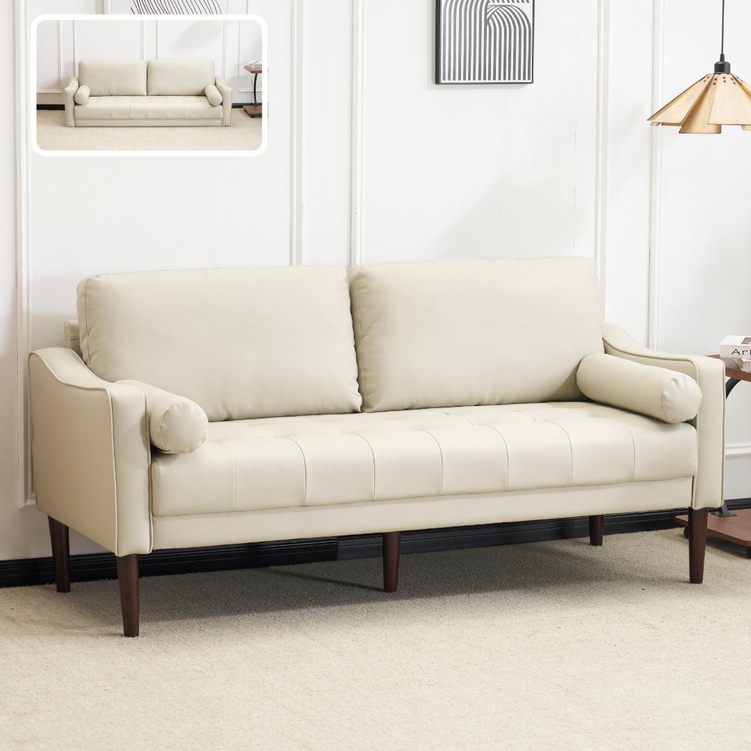 ソアラ　2人掛け　肘掛け付き　枕付き　取り外し可能な脚　WHITE