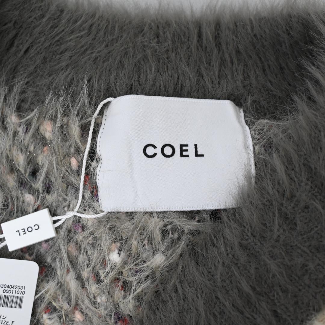 □ 47890★年 定価3.5万 コエル 花柄ビジューシャギーカーディガン