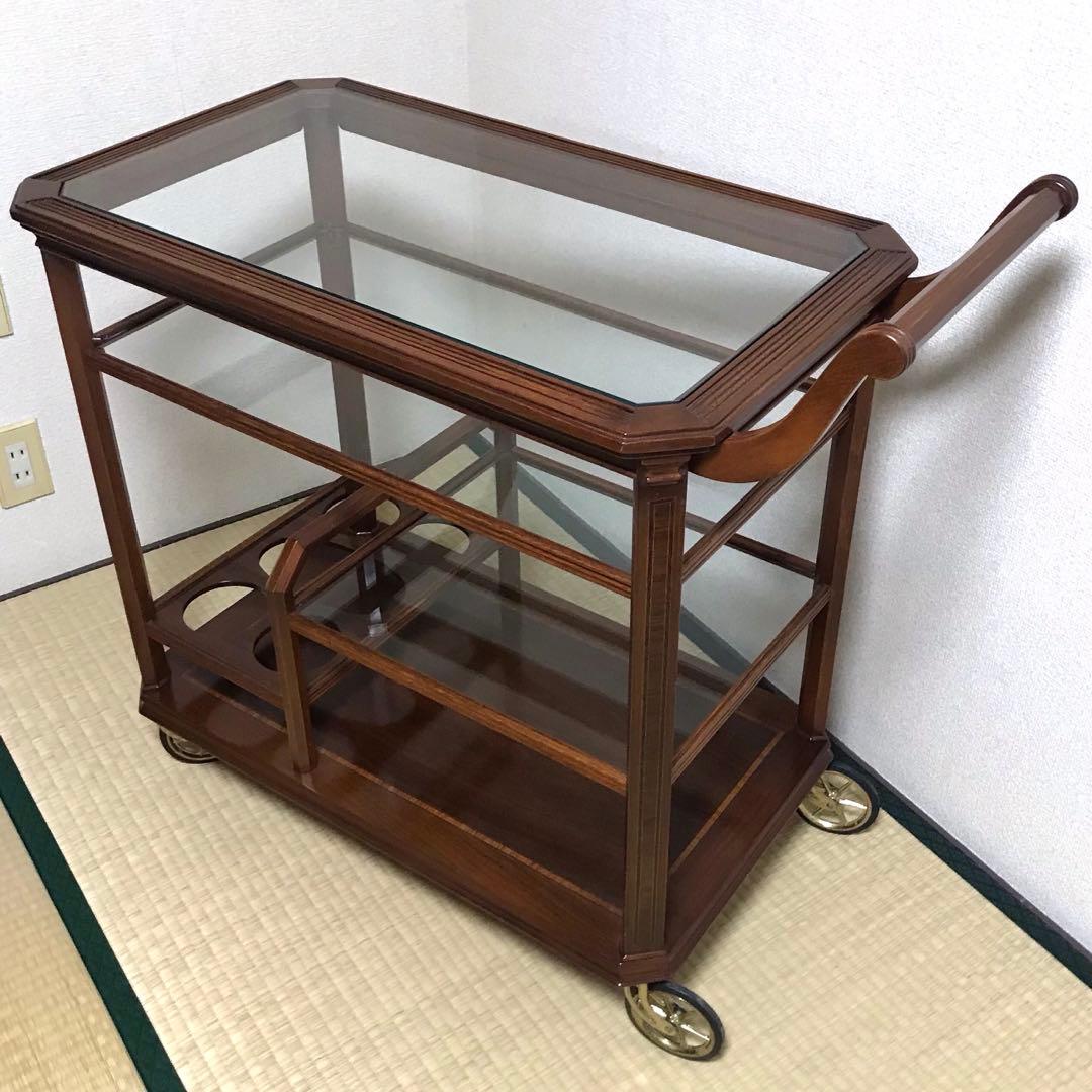上品な 高級 キッチンワゴン 木製 アンティーク ビンテージ レストラン カフェ