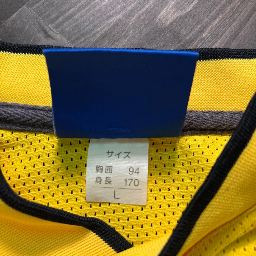 ★8SM2 UMBRO メッシュ　Tシャツ　ゲームシャツ　イエロー　L 古着