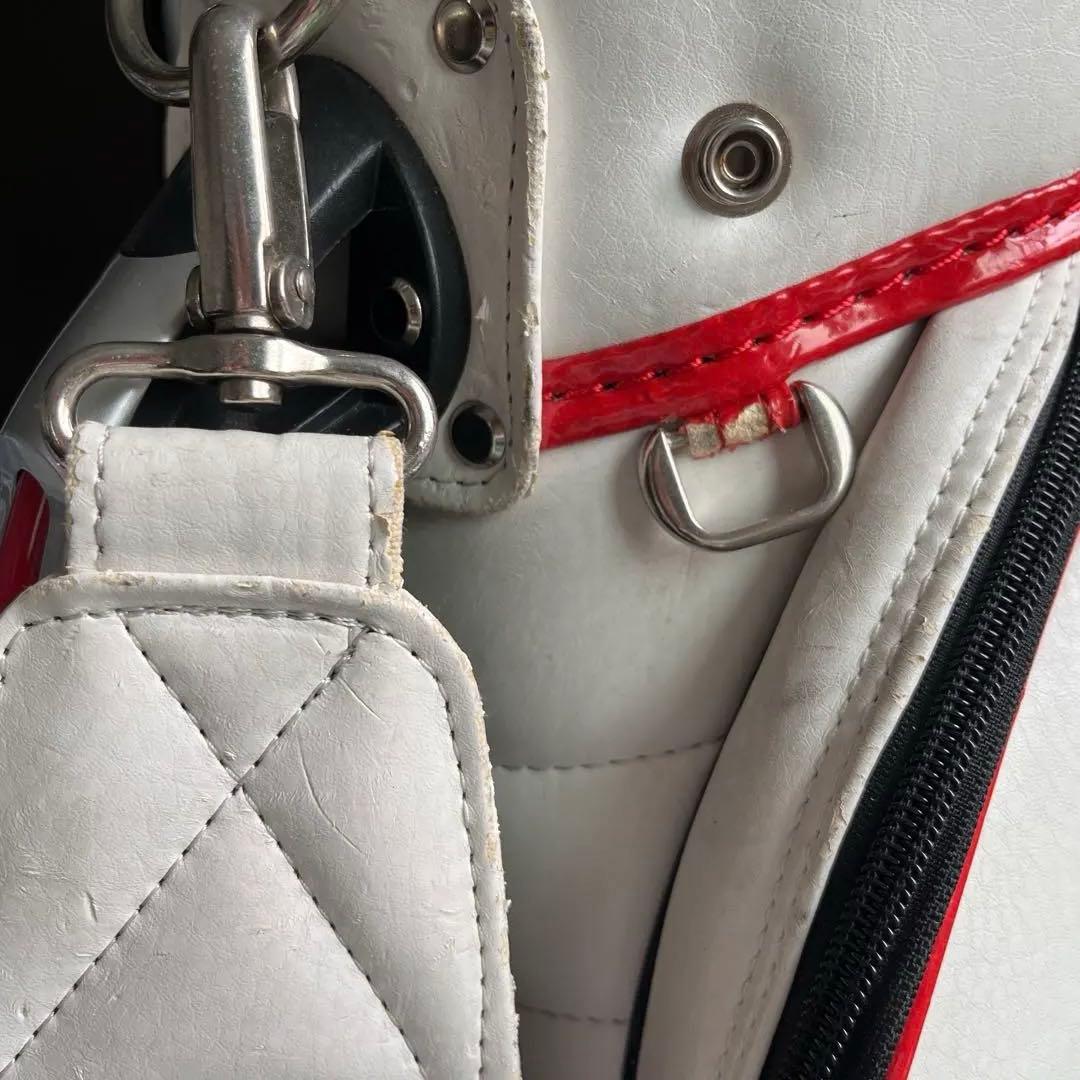 Munsingwear キャディバッグ ホワイト/レッド