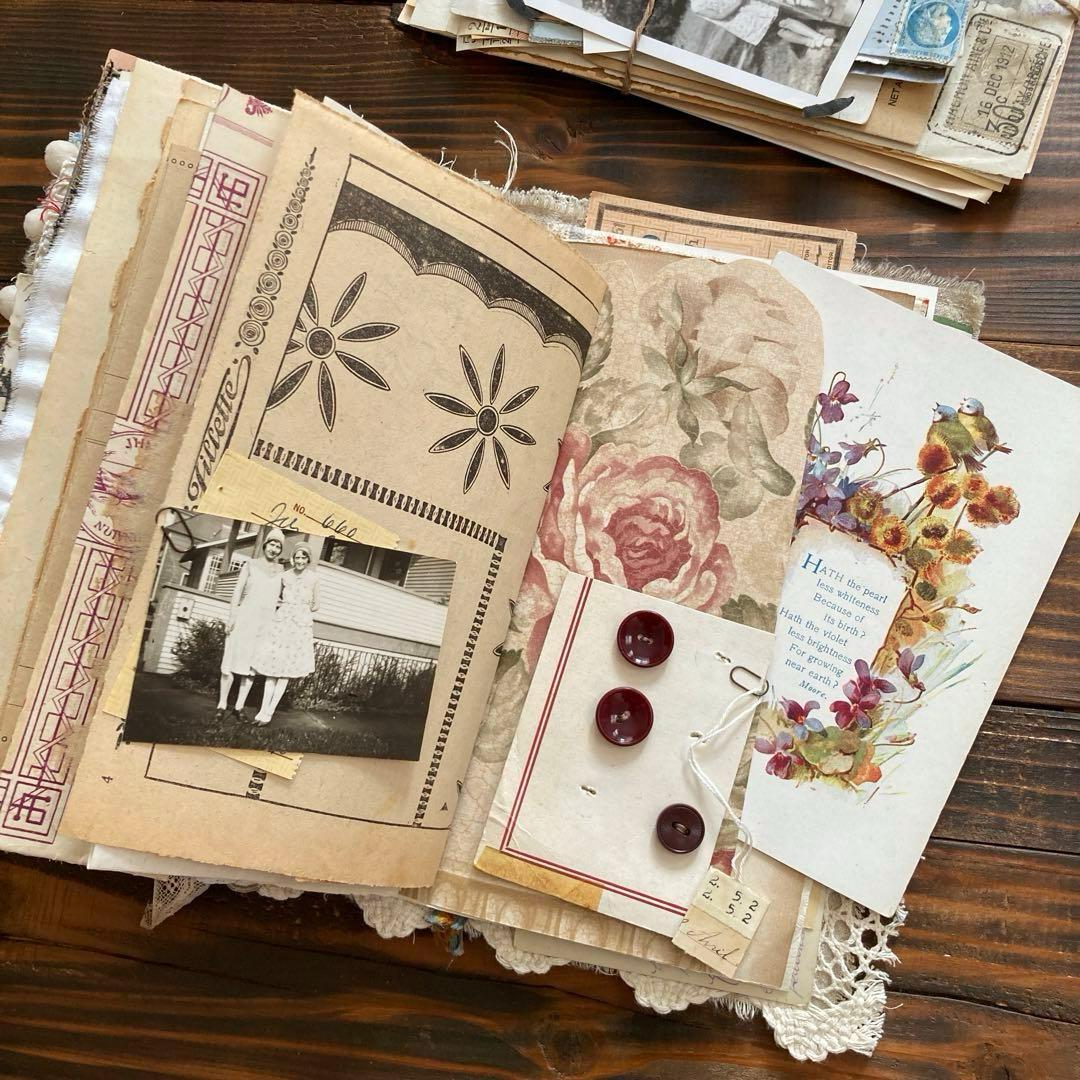 junk journal ジャンクジャーナル雑記帳　エフェメラセット付き