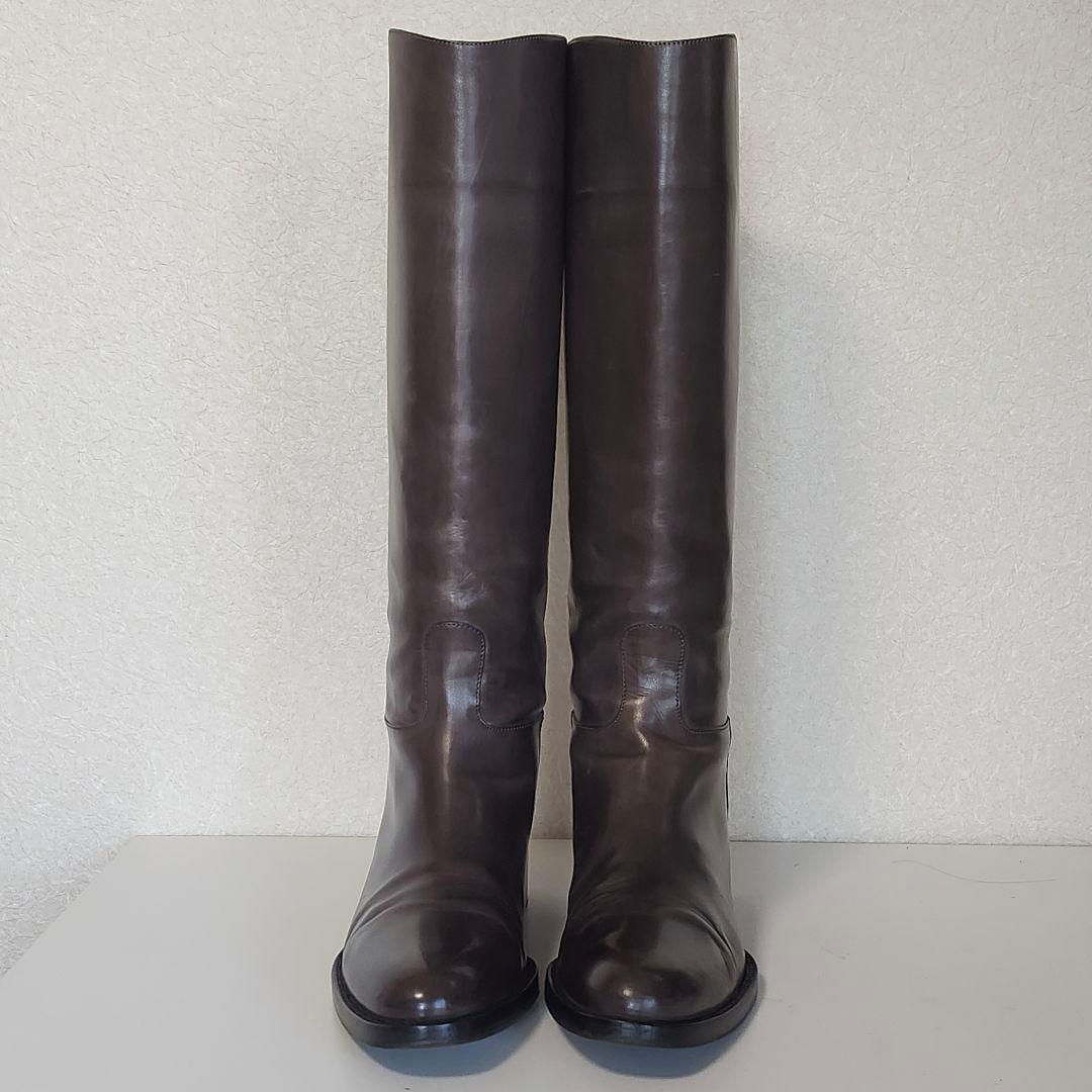 美品 サルトル シングルバックベルト ジョッキーブーツ 36.5 GRIGIO
