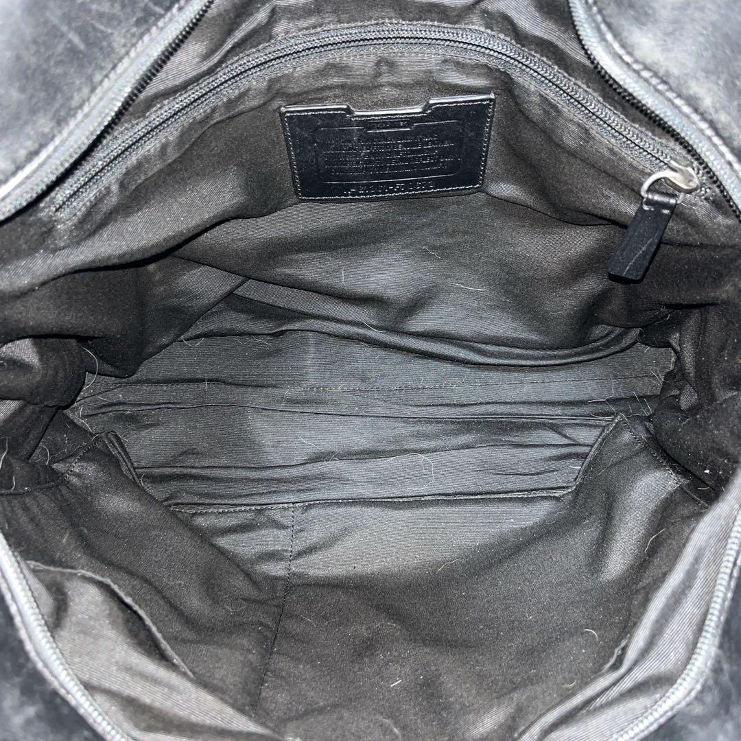 コーチ　2way ビジネスバッグ　ブリーフケース　型押しロゴ　A4可　レザー　黒