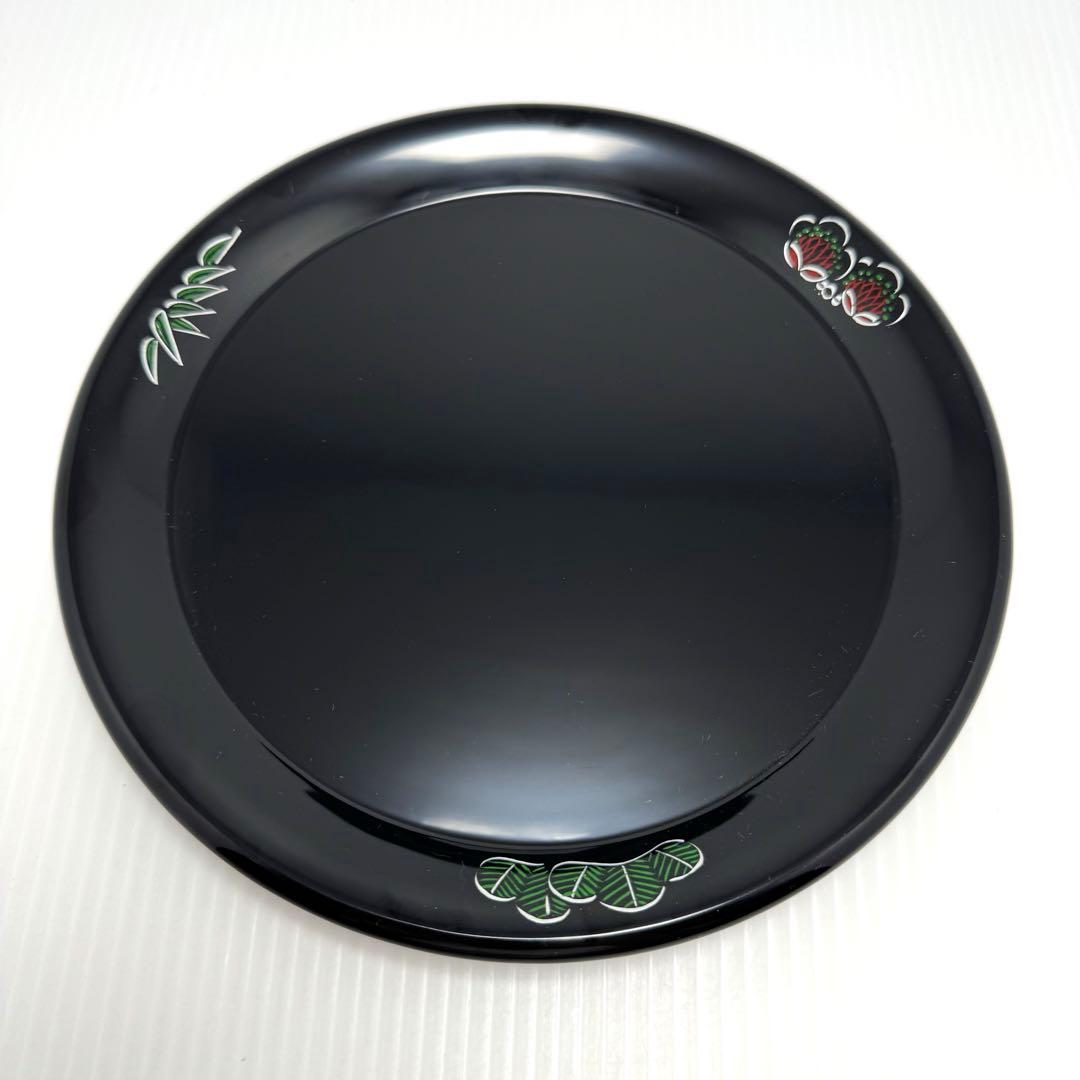 新品未使用 輪島塗 沈金 沈銀 漆器 皿 菓子皿 和皿 和柄 共箱 説明書