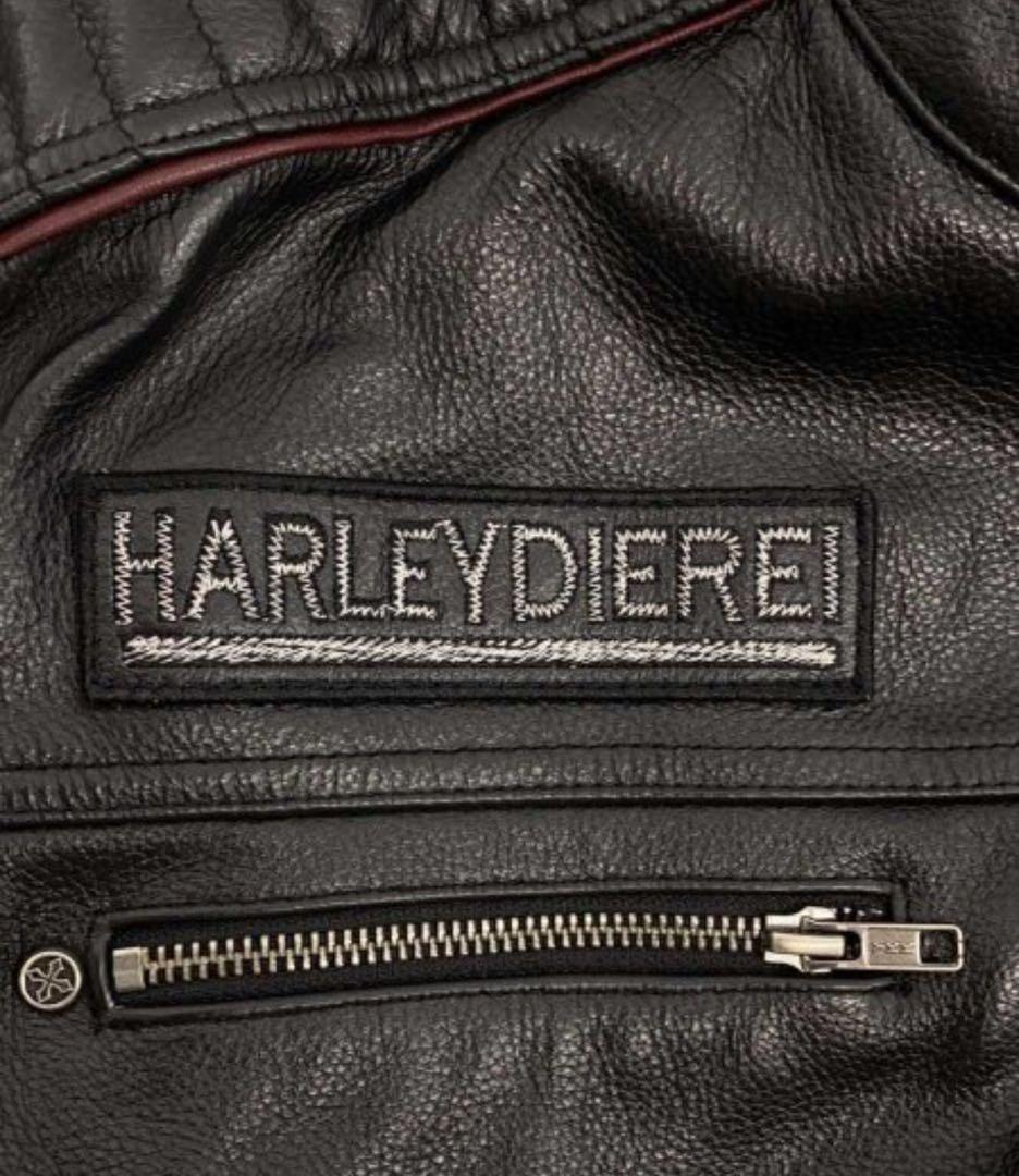 美品　HARLEYDIEREI 牛革　本革　レザー ライダース スカル　刺繍入