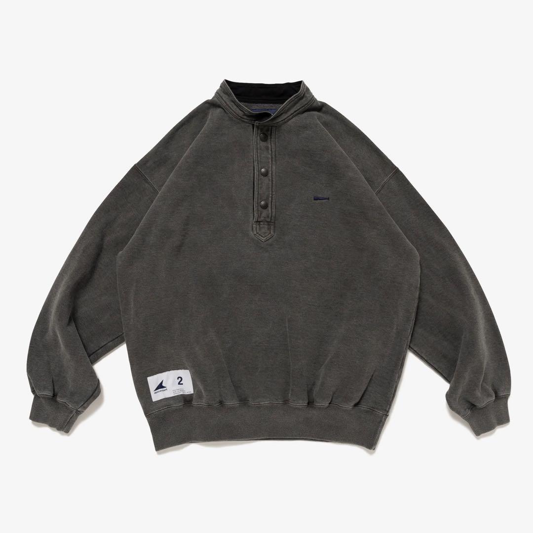 トップス DESCENDANT VOIL HENLEY NECK PIGMENT DYE