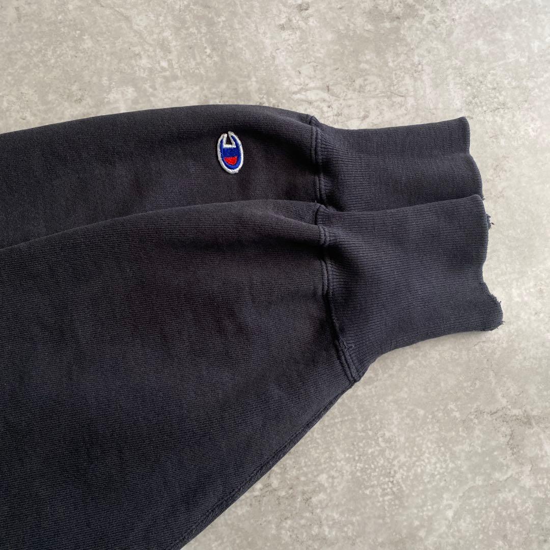 良雰囲気90sチャンピオン目付き無地リバースウィーブUSA製ブラック黒XL