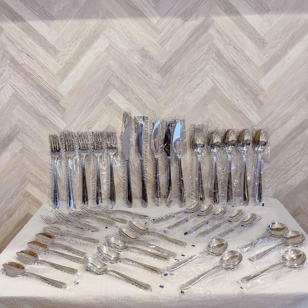 豪華 40本【新品・未使用】ラッキーウッド カトラリー リボン ディナーセット