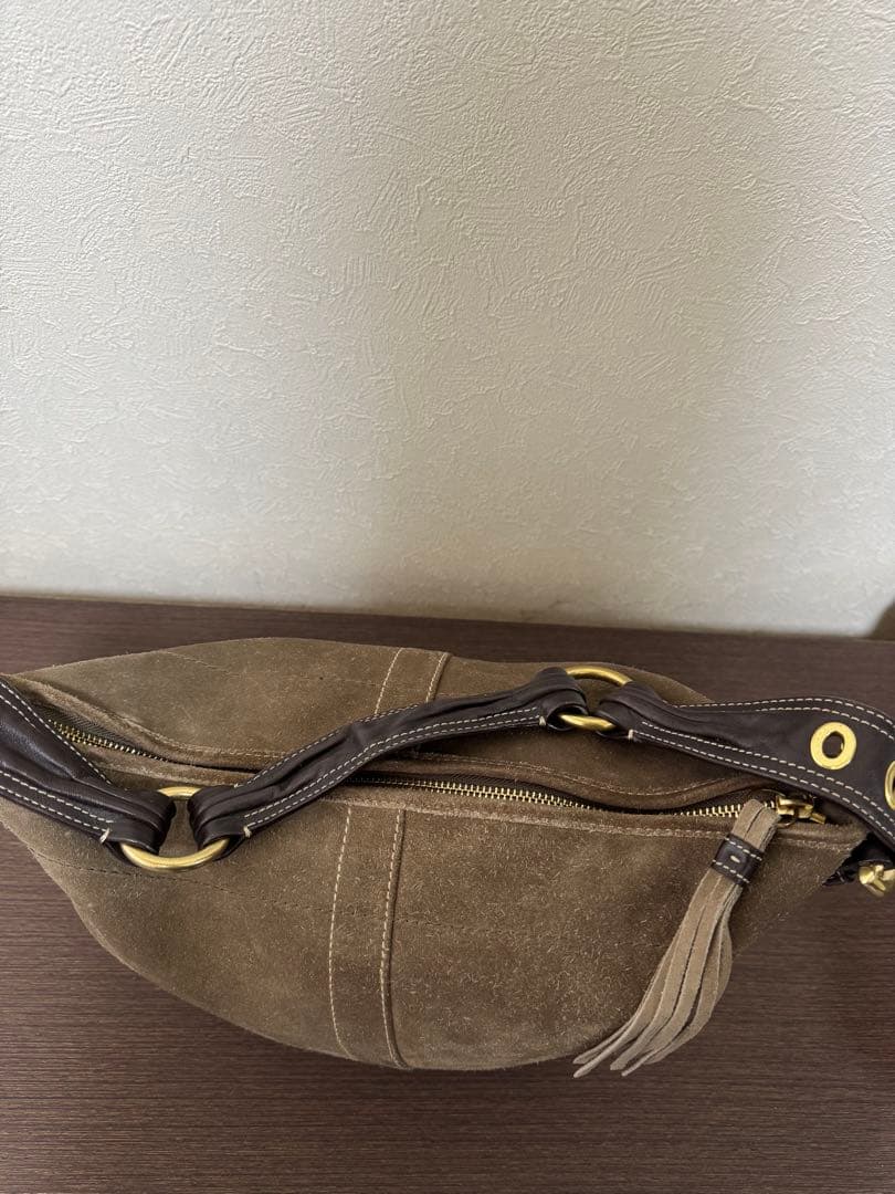 COACHブラウンスエード HOBOショルダーバッグ
