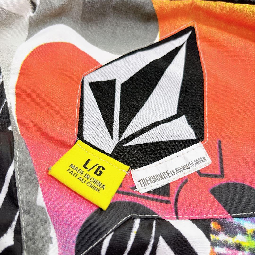 ボルコム スノーボードウェア スキー ジャケット L 総柄 派手 レディース