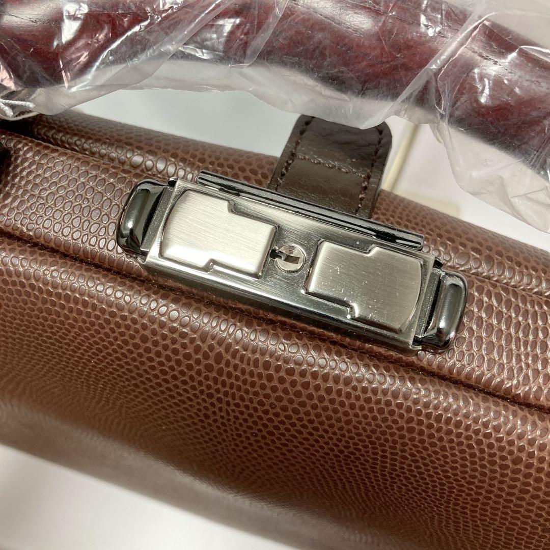 【新品】豊岡鞄 YOUTA LIZARD 3WAY 横ダレス M ビジネス 茶色