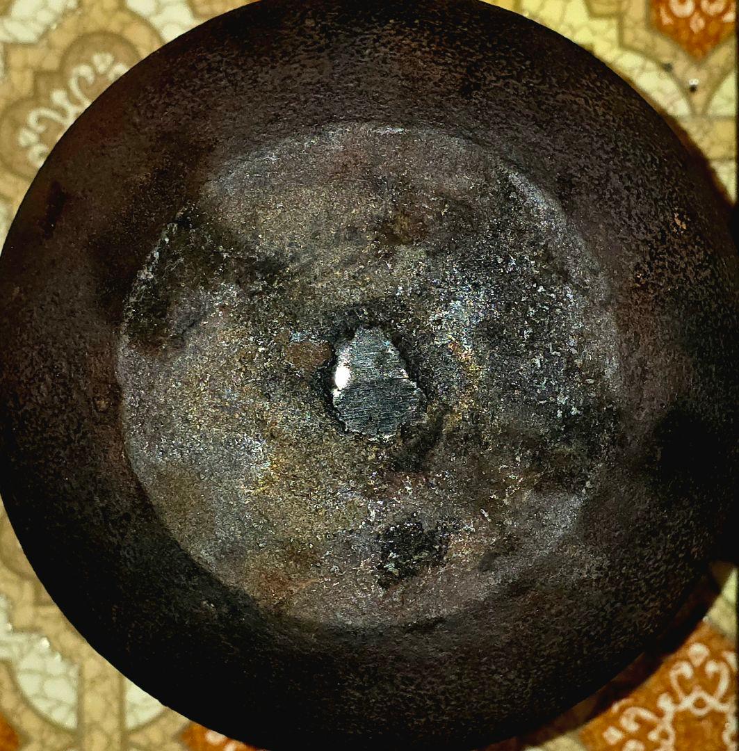 古風な鋳鉄製茶壺／鉄瓶風・和モダン・骨董調インテリア