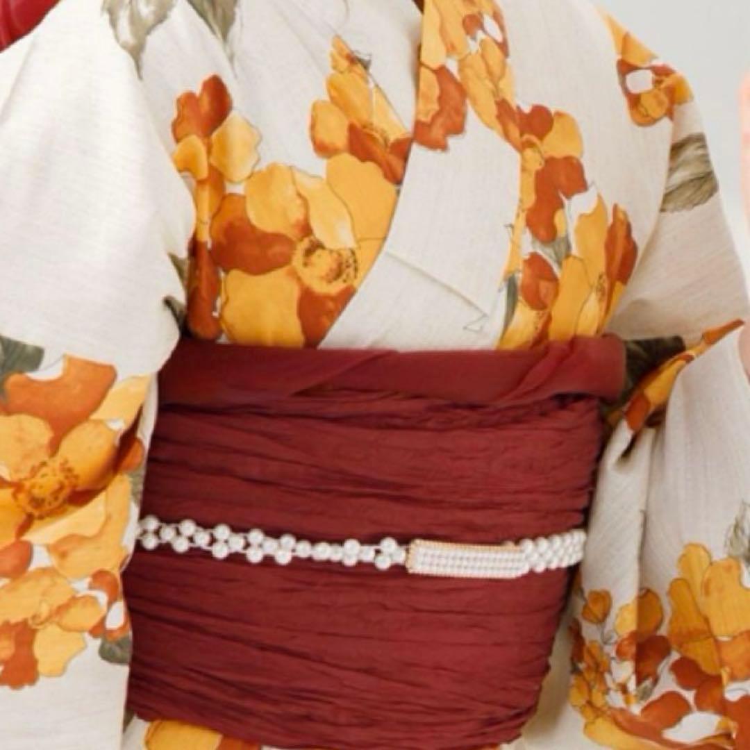 桜梅桃李 dita 浴衣5点セット/帯留め/髪飾り