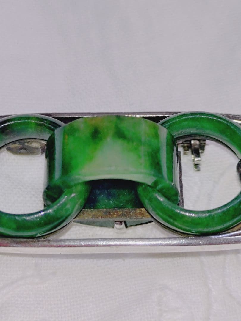 翡翠 ネックレストップ＆ブローチ ２ウェイ シルバー925